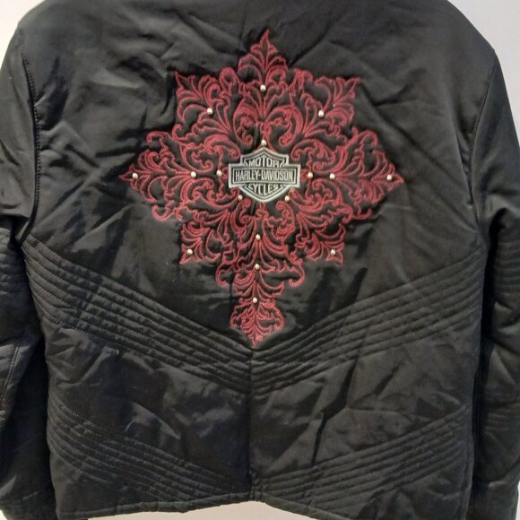 Harley-Davidson Women's Embroidered Black Moto Jacket - Picture 6 of 6